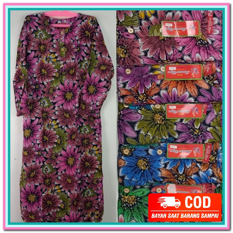 Baju Daster Lowo / Kalong Jumbo Ld 140 Panjang Semata Kaki Lengan MB512 Daster Kencana Ungu Lengan