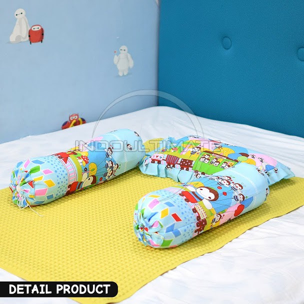 3in1 Bantal Guling Set Bayi merk Strawberry Perlengkapan Tidur kepala Bayi Random Motif BGS-02