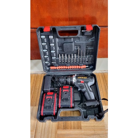 Mesin Bor OKS Elektrik Drill 10mm 88V Set Reversible Mesin Bor Tangan Listrik