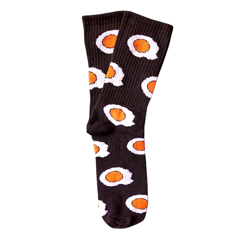 [BIG SALE] Kaos Kaki Motif Skate Oldschool - Mohaki Official-Telor Hitam