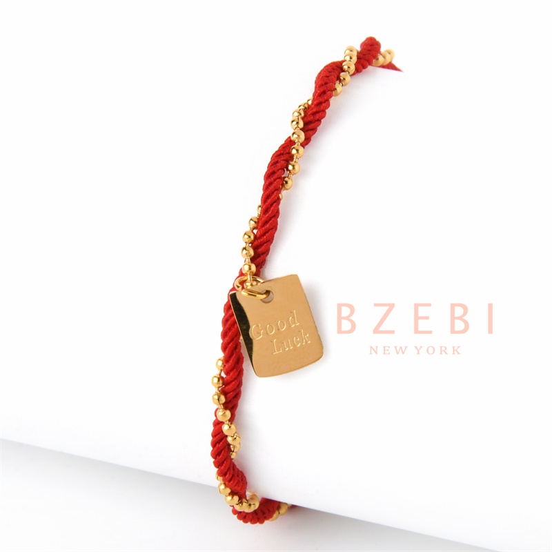 Bzebi Gelang Titanium Steel Lapis Emas 18k Hias Berlian Imitasi Gaya Korea 966b