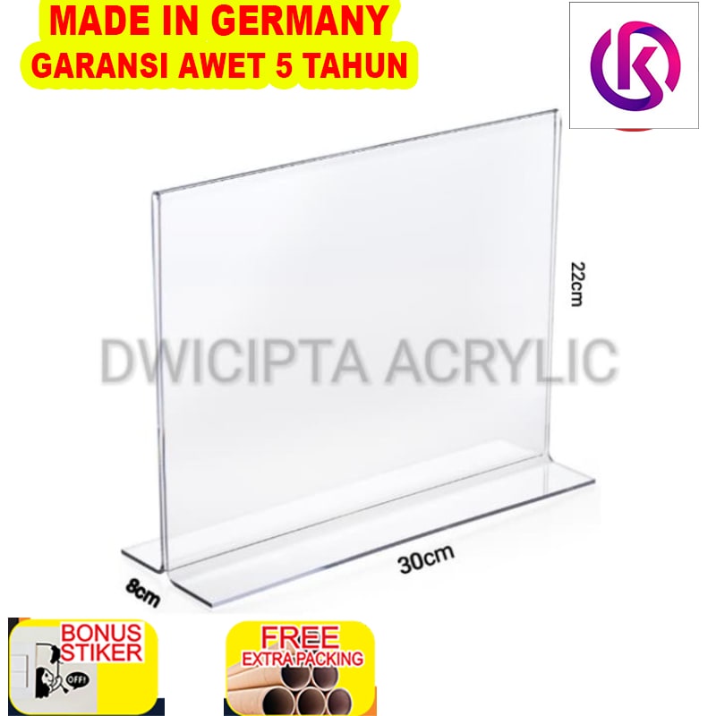 

Terlaris Acrylic POP A4 model T Tidur / berdiri / Tempat menu / Tent holder