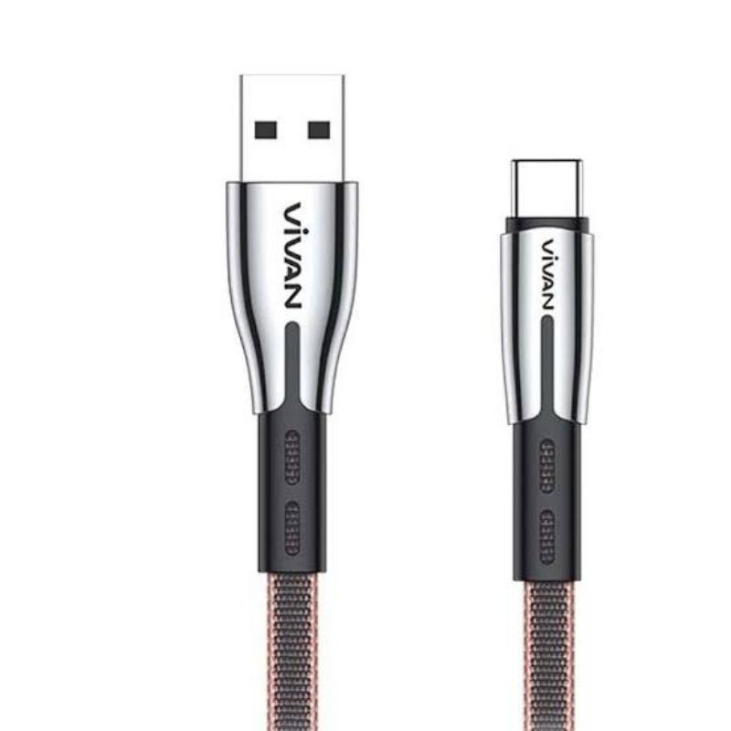 Vivan Kabel Data BTK- C Type C FAST CHARGING 3.0A  (100cm - Black brown)