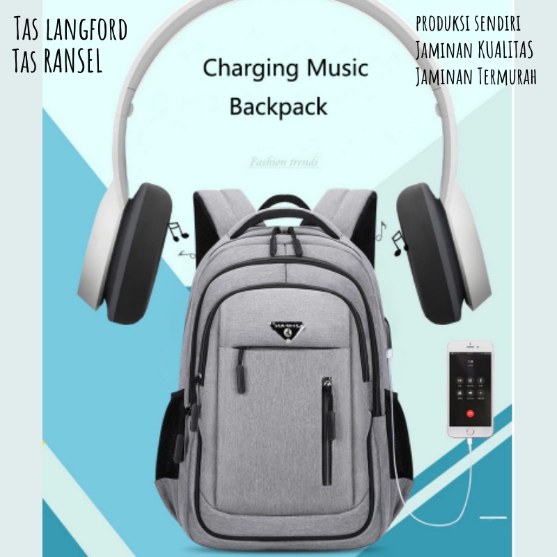 Tas Ransel Pria - Tas Sekolah Remaja Dewasa Kuliah Kerja Model Korea Kekinian Murah Terbaru Import Lokal Original Multifungsi Stylish Backpack Punggung Bahu Simple Elegan Casual Classis Premium Cowok