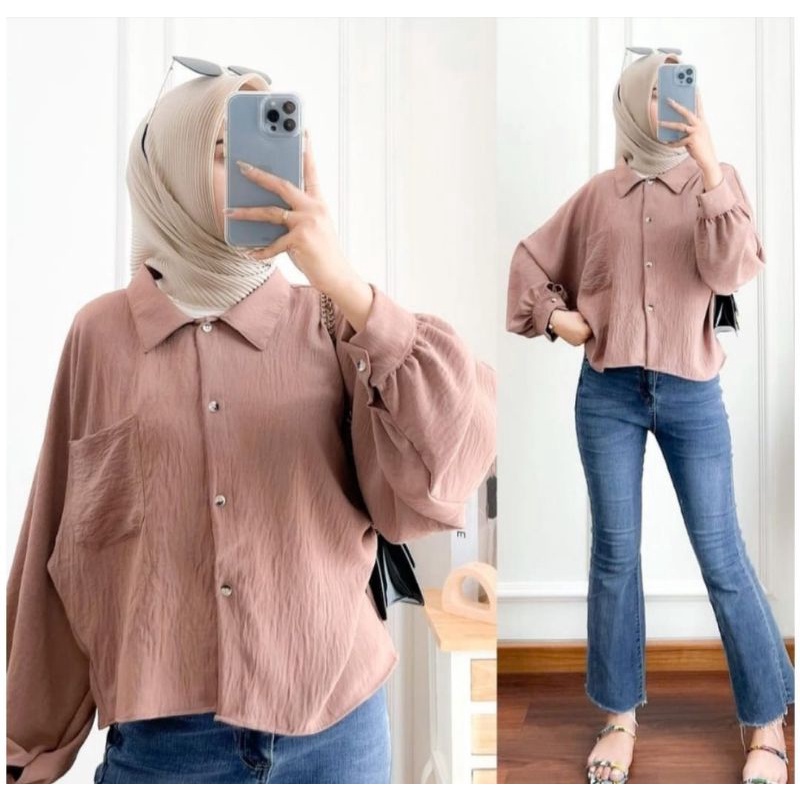 FAFA BLOUSE CROP CRINCLE MALVIN