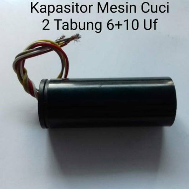 Kapasitor Capasitor 6+10 uf Mikro Farad Mesin Cuci 2 Dua Tabung