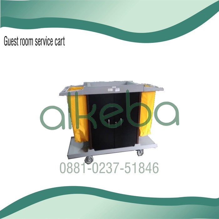 Guest Room Service Cart With Doors Gray meja pengambil pengantar makan