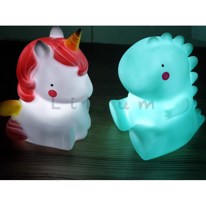 Lampu Unicorn Dinosaur LED kamar tidur anak - souvenir - hadiah - dekorasi night light