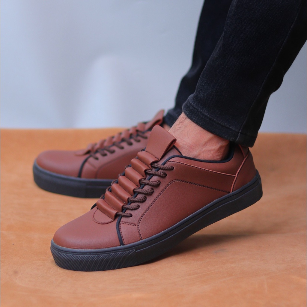 SNEAKERS Cahil Sepatu Pantofel Pria Men Sneakers Sepatu Pria Tali Polos Casual Formal Asli Impor High Quality - HU02