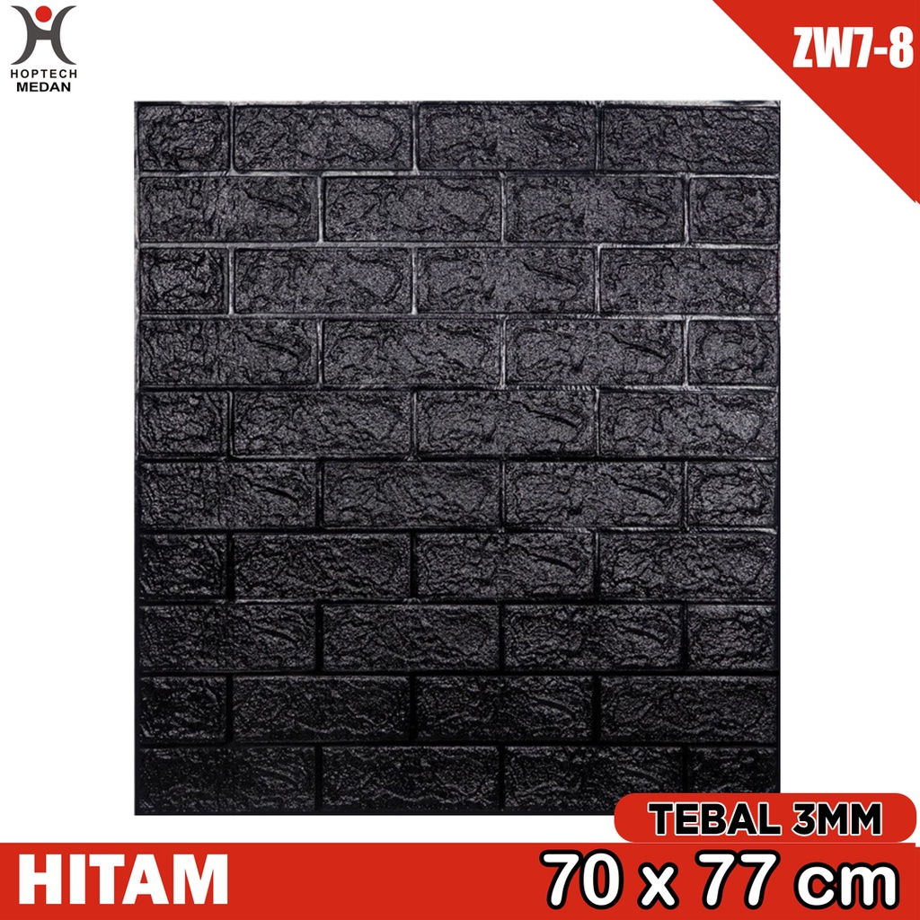 Wallpaper 3D Foam | Room Decoration Wallpaper | 3D Foam Bata-W78 PROMO HITAM 3mm