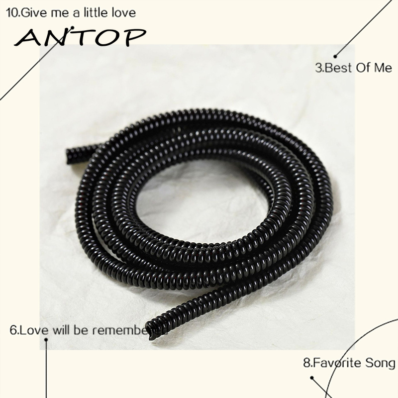 Pelindung Kabel Charger / Earphone Bentuk Spiral Panjang 60cm Warna Polos Antop