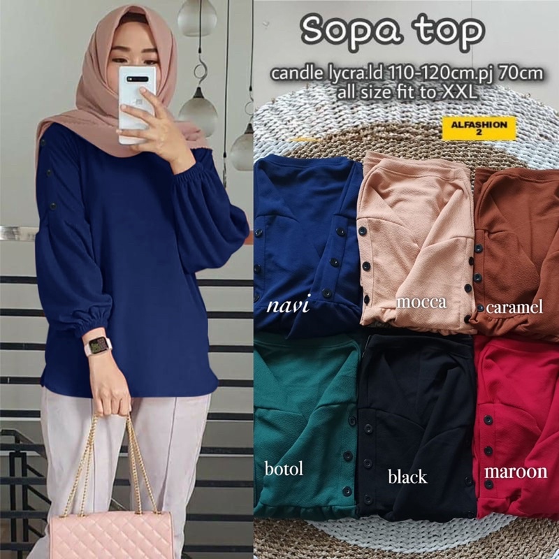 Sopa Top LD110+ - Blouse Atasan Tangan Balon Jumbo Oversize Bigsize / R.5 - 322-6532