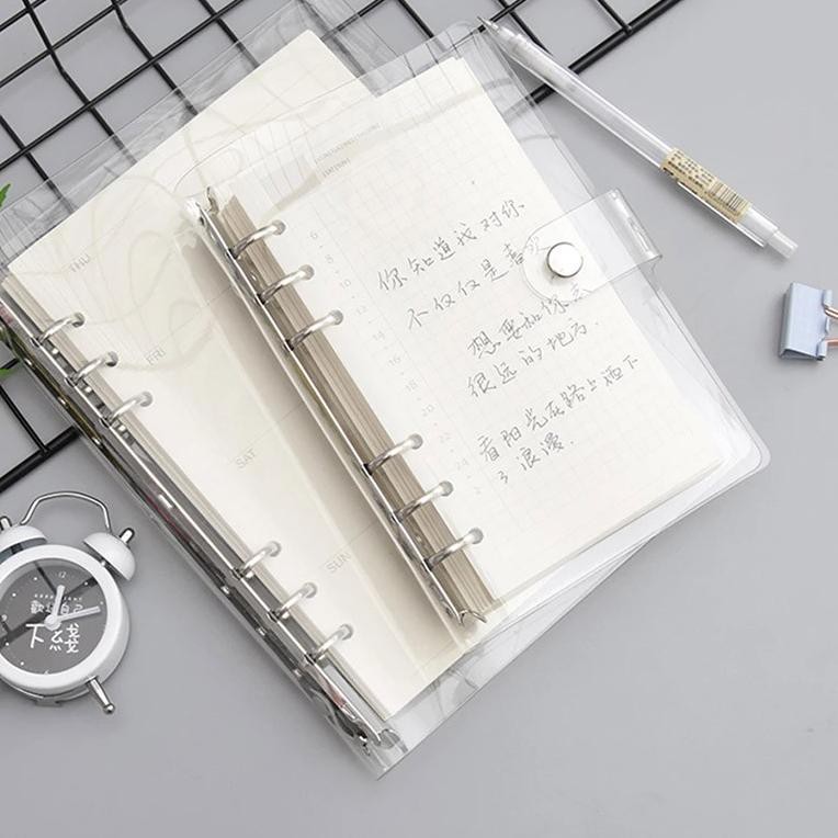 

Cover Binder A5 Binder A6 Transparan Bening 6 Rings Aesthetic Penutup Notebook Catatan Agenda <