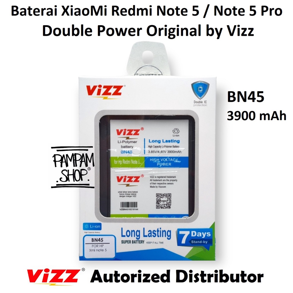 Baterai Vizz Double Power Original XiaoMi Redmi Note 5 Note 5 Pro BN45 Batre Batrai Xiao Mi BN 45 HP Handphone