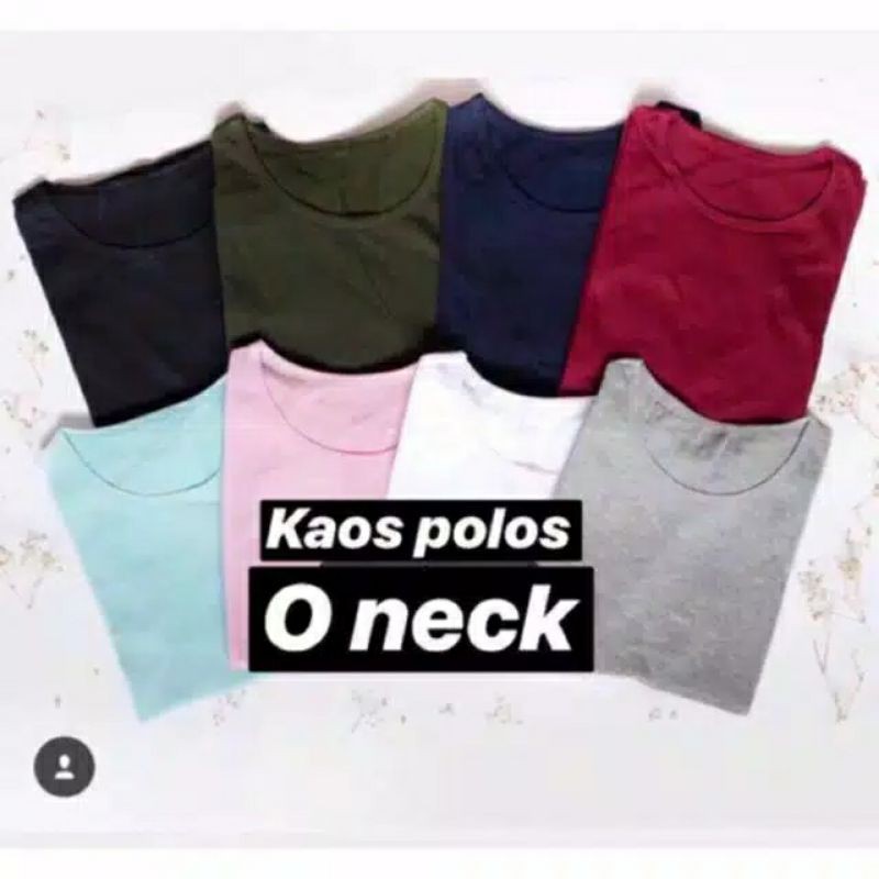 Kaos Wanita Oneck Polos / Tshirt Polos / Pakaian Wanita Murah (All Colour)