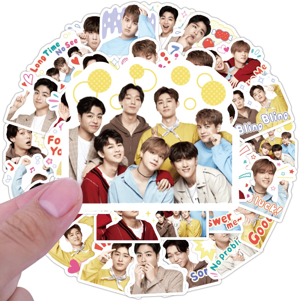 Pria Korea group ikon stiker penyanyi Jurnal bahan phone case termos Piala in Jurnal stiker Xiao Zha