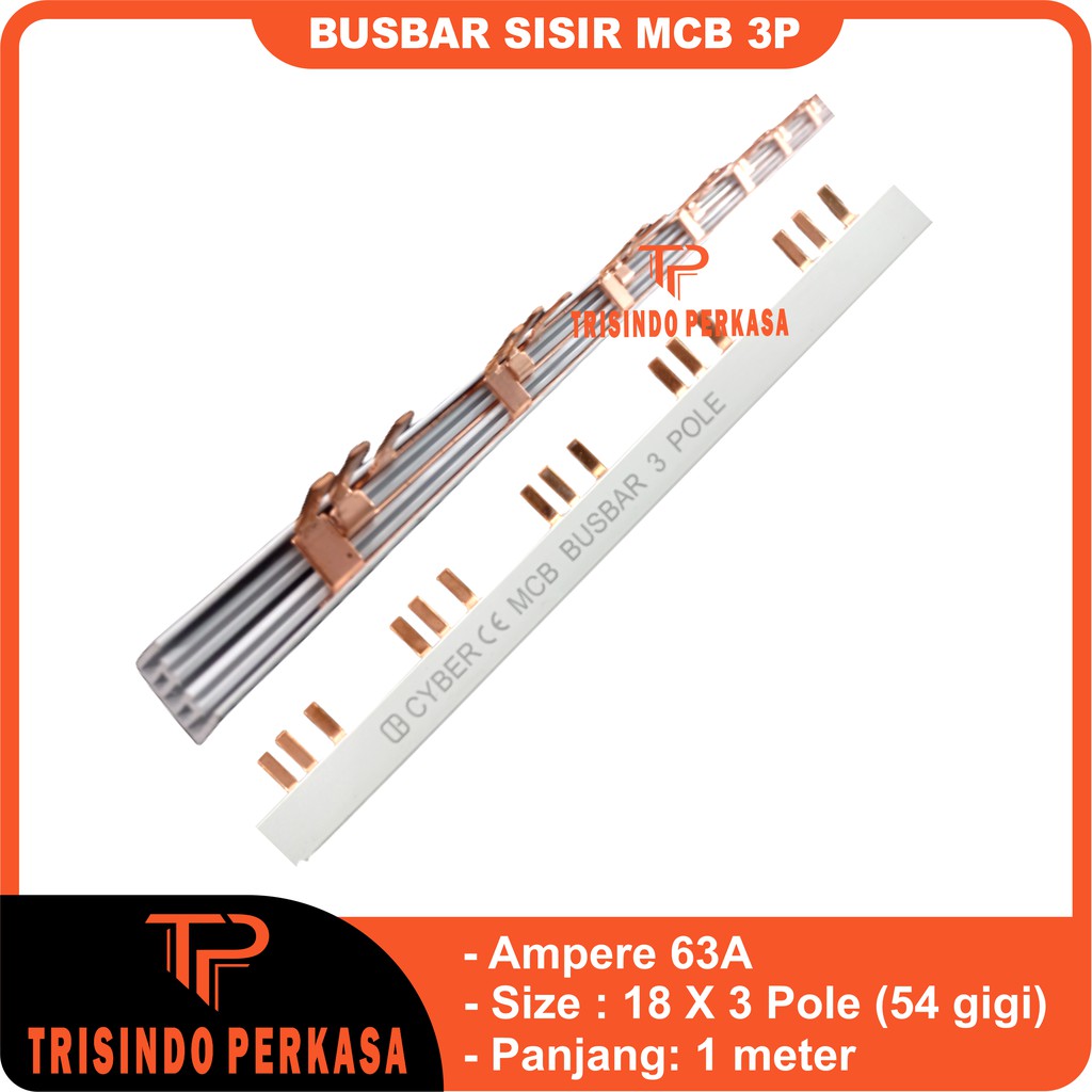 BUSBAR 3P 63A busbar sisir 3p mcb 3 phase 1 meter rel sisir Jumper