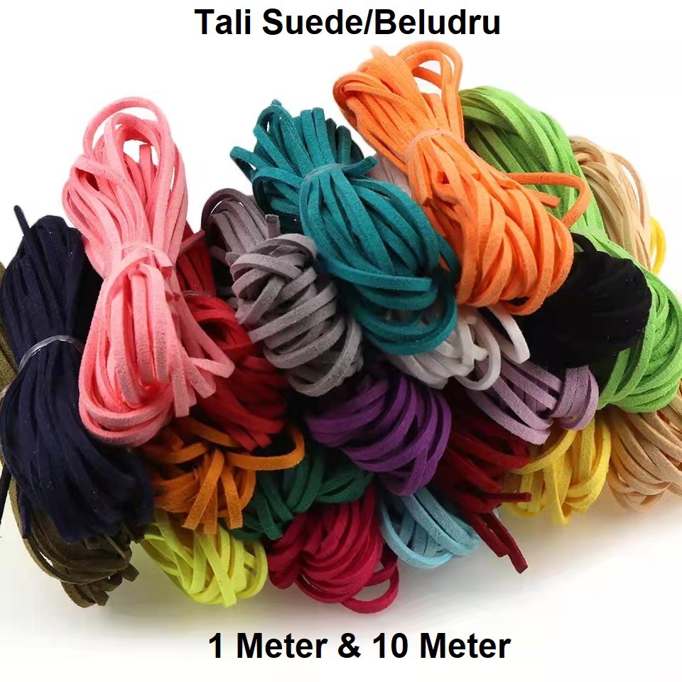 Tali Kulit Suede Imitasi Flat / Tali Beludru / Uk.2.5mm Handmade Gaya Korea Diy Harga/Meter