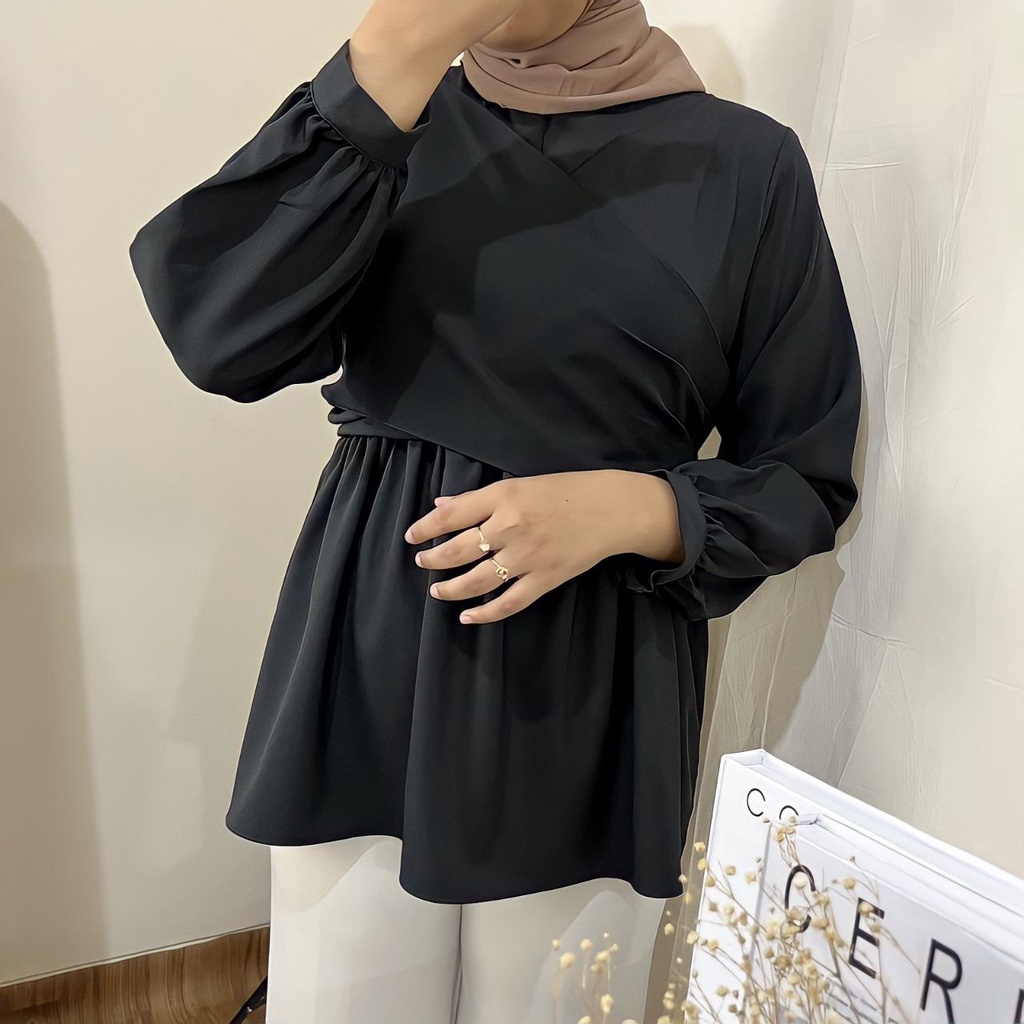 BEFAST - ZRX OOTD Blouse SIMONE / NARITA BLOUSE / Blouse Wanita Remaja Model Terbaru / Atasan Lengan Panjang / Blouse Casual Wanita / Outfit Wanita Hijab / Blouse Polos Formal / Pakaian Wanita Modis / Trendy