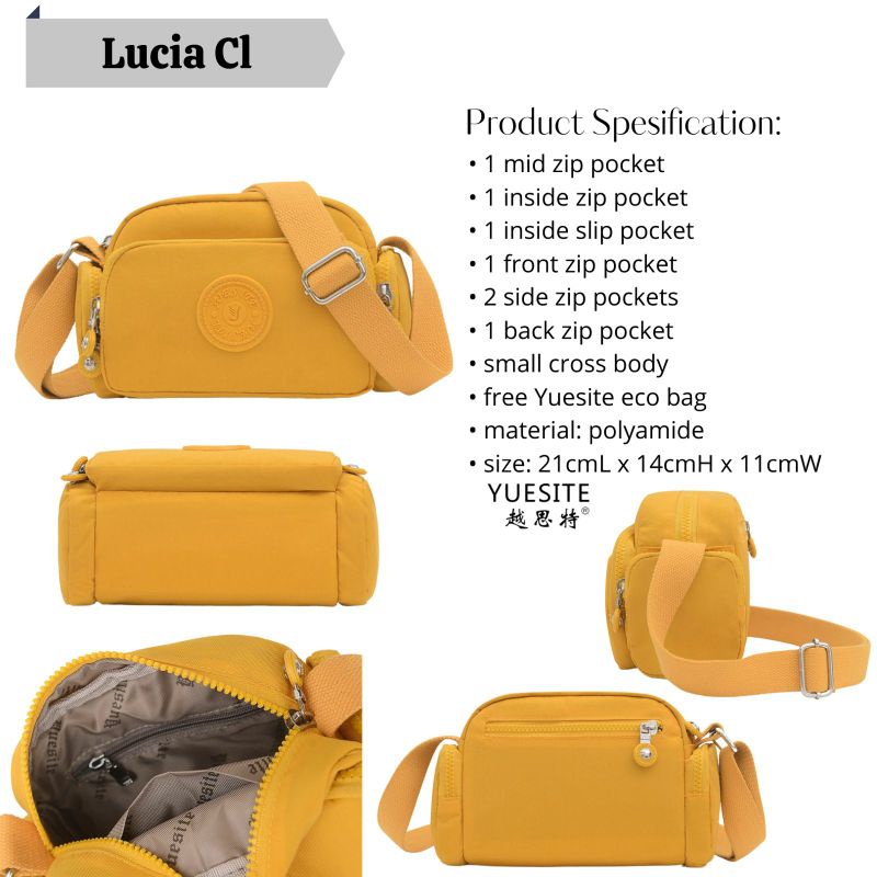 TAS SELEMPANG YUESITE LUCIA FASHION IMPORT ORIGINAL SLINGBAG