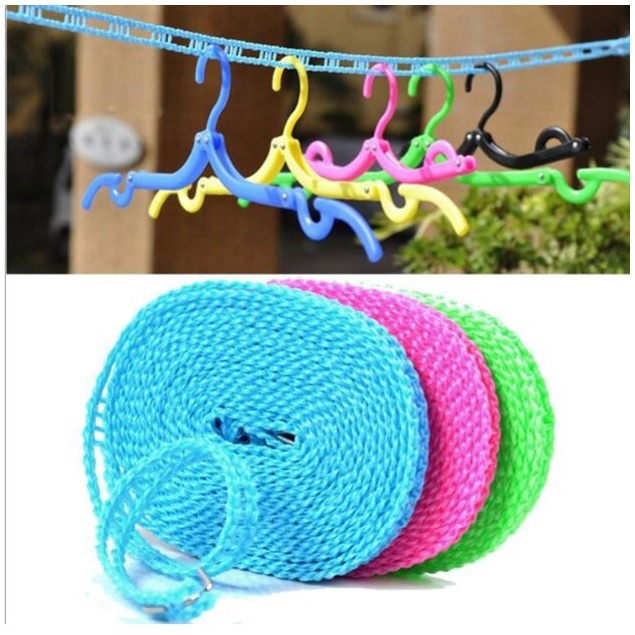 TALI JEMURAN PAKAIAN 5 METER + HOOK / TALI JEMURAN BAJU SERBAGUNA PRAKTIS / CLOTHES LINE + HOOK