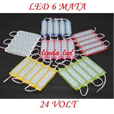 LAMPU LED MODUL STRIP 6MATA 24 VOLT SMD 2835 10425 24VOLT WATERPROOF VARIASI MOTOR MOBIL 6 MATA 24V