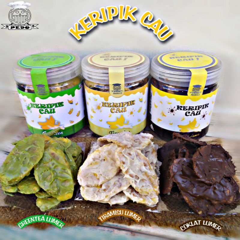 

PEDO, KERIPIK PISANG COKLAT LUMER, GREENTEA, TIRAMISU TOPLES 250gr