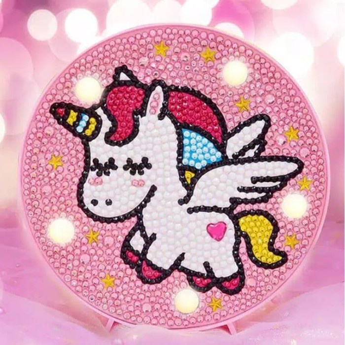DIY DIAMOND PAINTING LED LAMP LAMPU TIDUR ANAK UNICORN