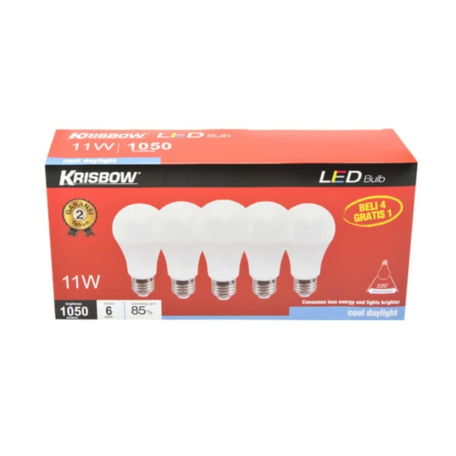 Krisbow Lampu Bohlam Led 5 pcs - 11 Watt