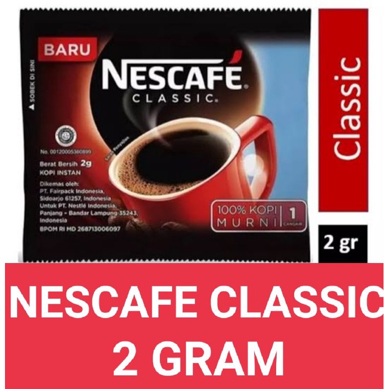 Jual Nescafe Classic Kopi Instan Kopi Hitam 2g Sachet 1pcs Indonesiashopee Indonesia 0112