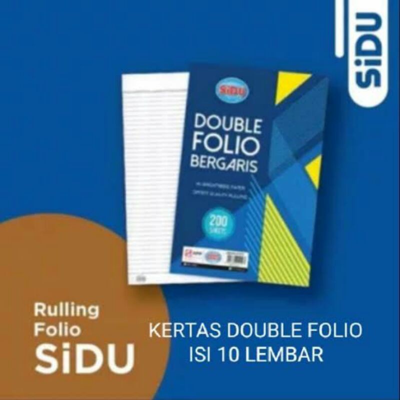 

10 Lembar Kertas Double Folio F4 10 pcs l Kertas Doubel Folio Sidu Kiky 80 gram