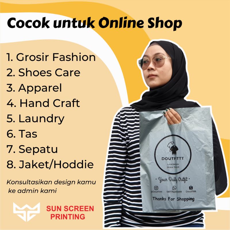 Plastik Sablon Packing Olshop Murah Plong Hd Uk 35x50 Free Design