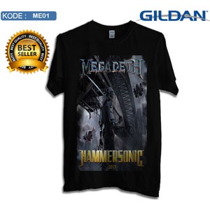 Kaos Hammersonic 2017 - Kaos Megadeth , Tag Kaos Gildan Softstyle