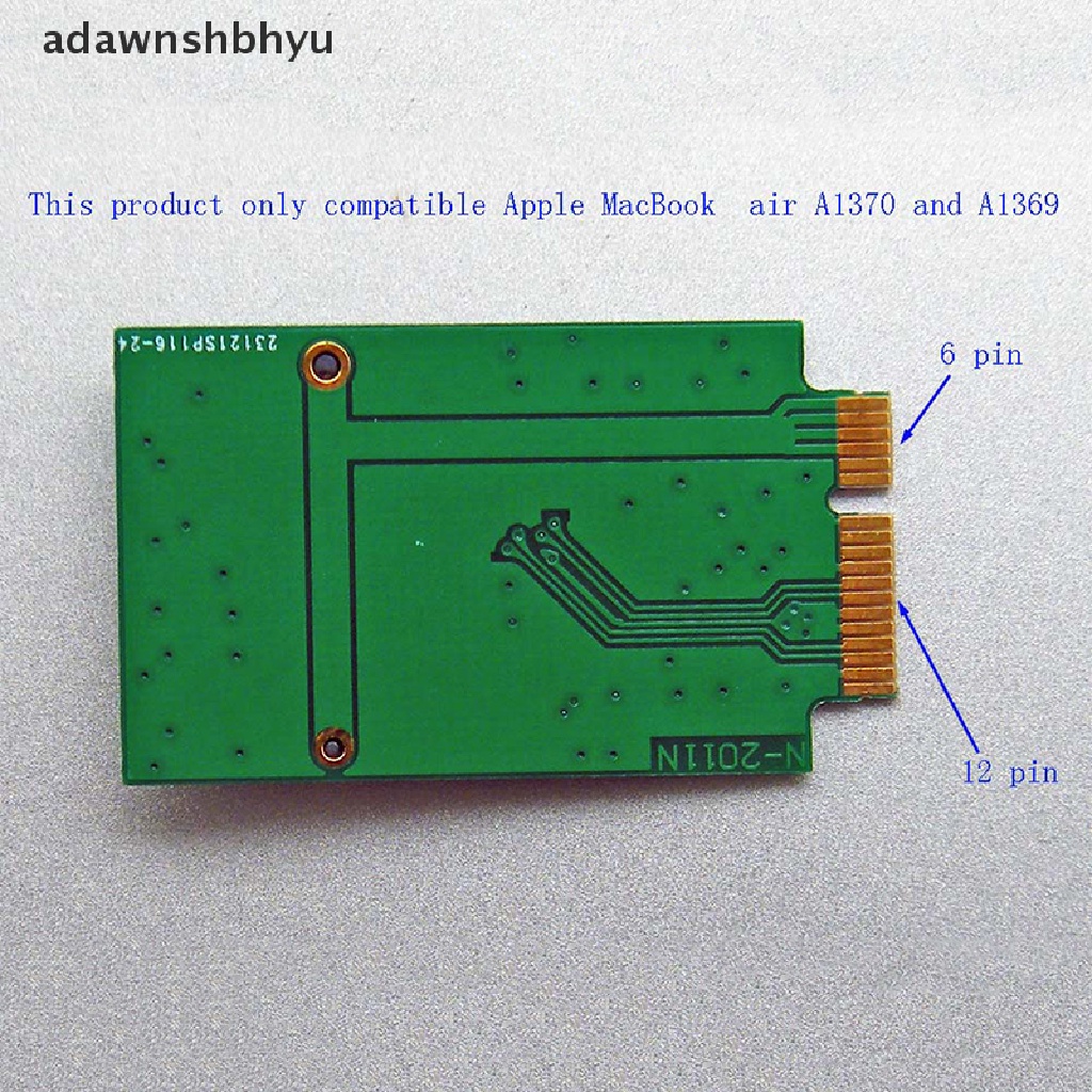 Kartu SSD adawnshbhyu M.2 Ngff12+Papan Adaptor 6pin Untuk MacBook Air2010 2011 A1370 A136