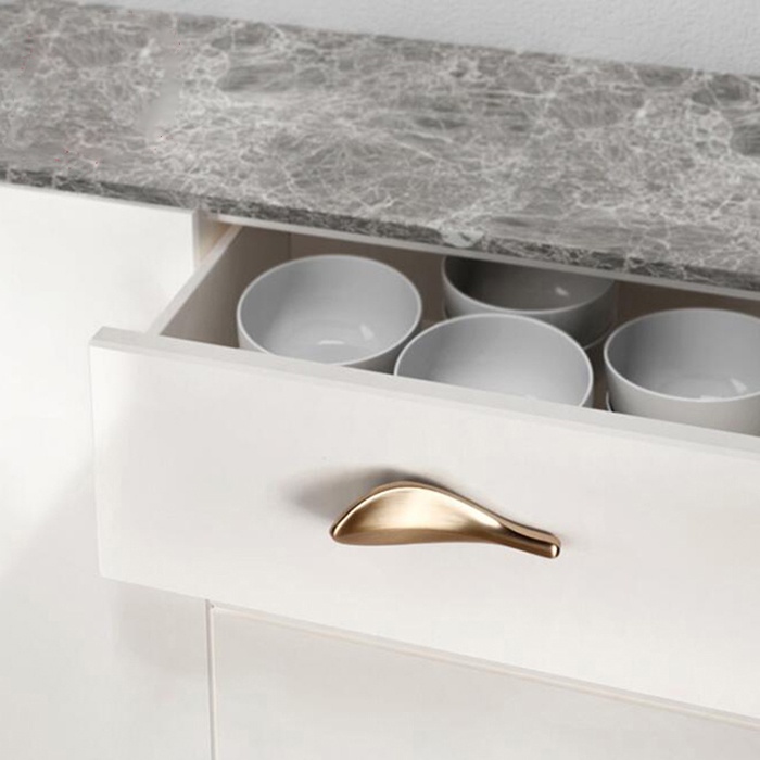 Handle Lemari Gagang Pintu Lemari Tarikan Pintu Minimalis Knob Handle Door Cabinet Leaf Gold 1 PC