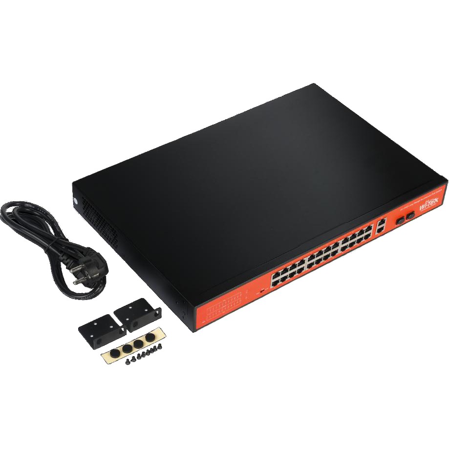Wi-Tek WI-PS526G 24FE+2Combo Ports 48V PoE Switch with 24-Port PoE Witek
