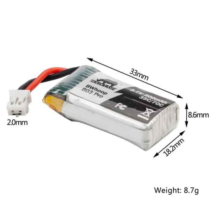 Boldclash lipo battery 300 mah 3.7V 35/70C for bwhoop b03 e011 betafpv