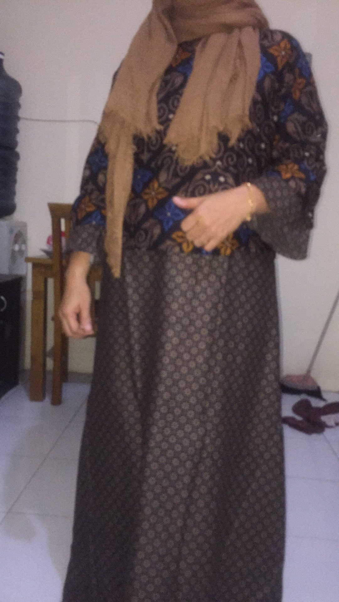 Gamis Batik Peplum Seragam, Allsize Ld (lingkar Dada) 105-108cm