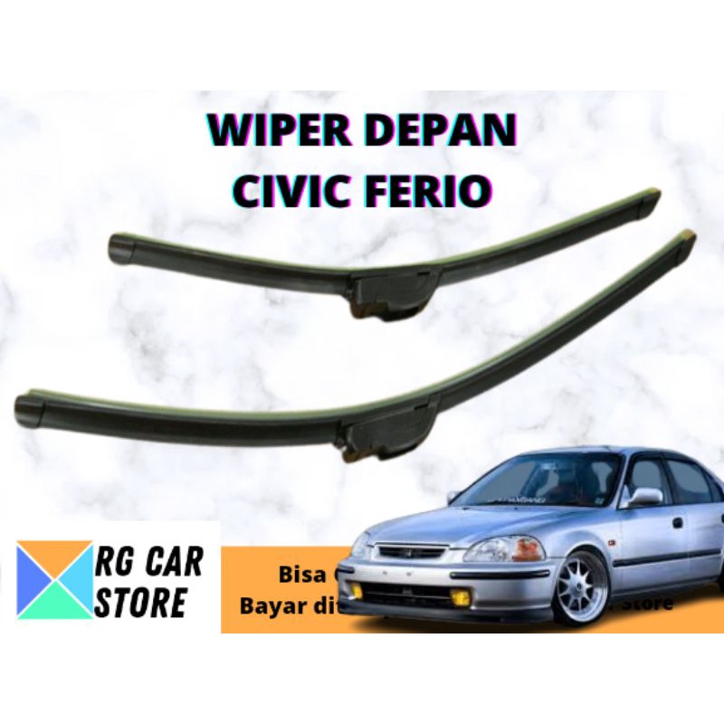 WIPER CIVIC FERIO FRAMELESS ISI 2PCS DIJAMIN PNP TINGGAL PASANG