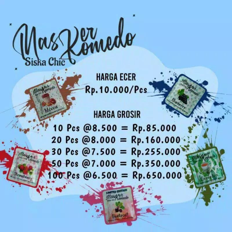 (COD) MASKER KOMEDO SISKA CHIC