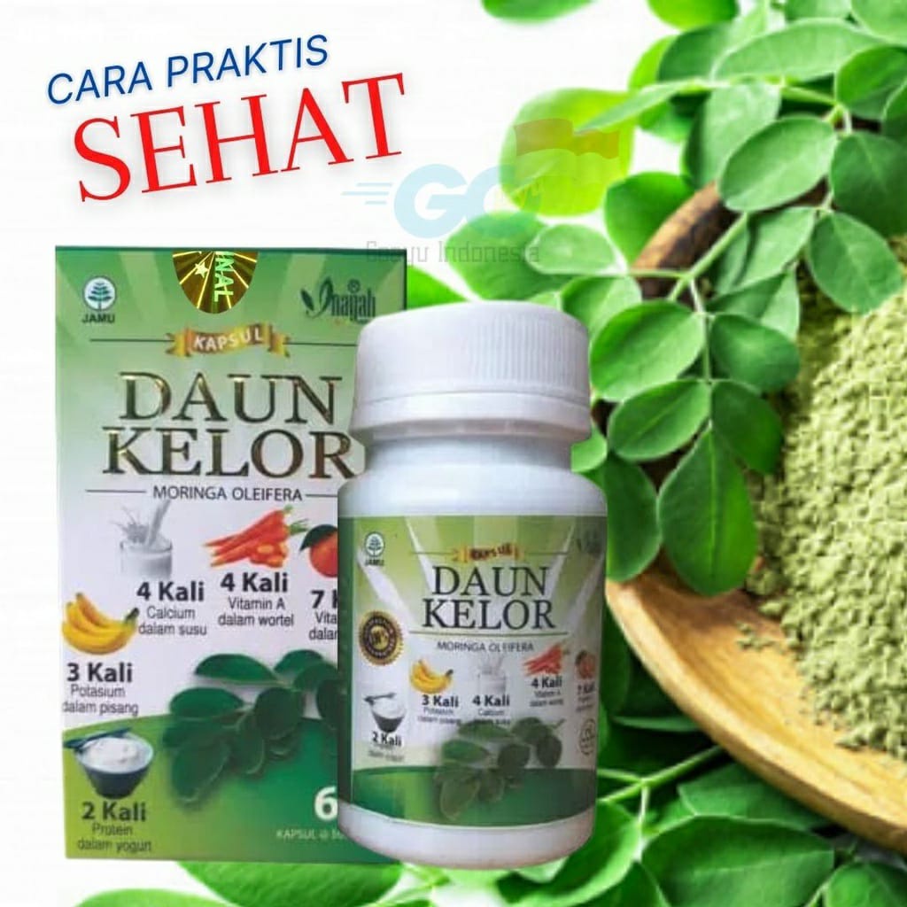 Keloreena Kapsul Daun Kelor Berkualitas Asli Original / Ekstrak Moringa Oleifera BPOM Halal / “DAUN KELOR INAYAH”