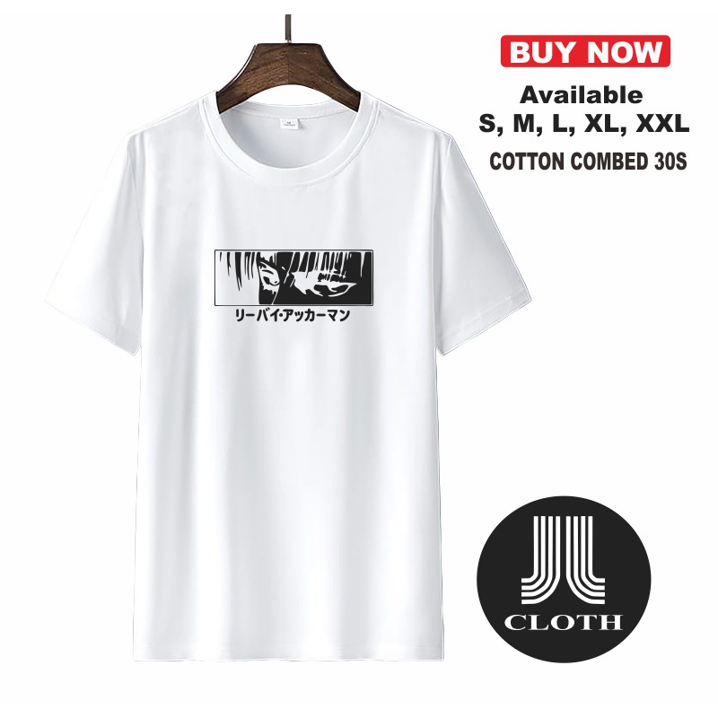 T shirt Baju Kaos Levi Ackerman Rivaille Anime Shingeki No Kyojin Attack on Titan AOT