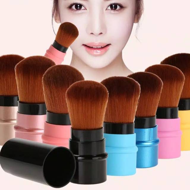 Jual Brush Make Up Retractable Travel / Blush On Make Up / Brush ...