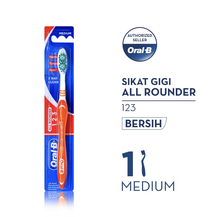 Oral-B Sikat Gigi All Rounder 123 Medium 1S #98