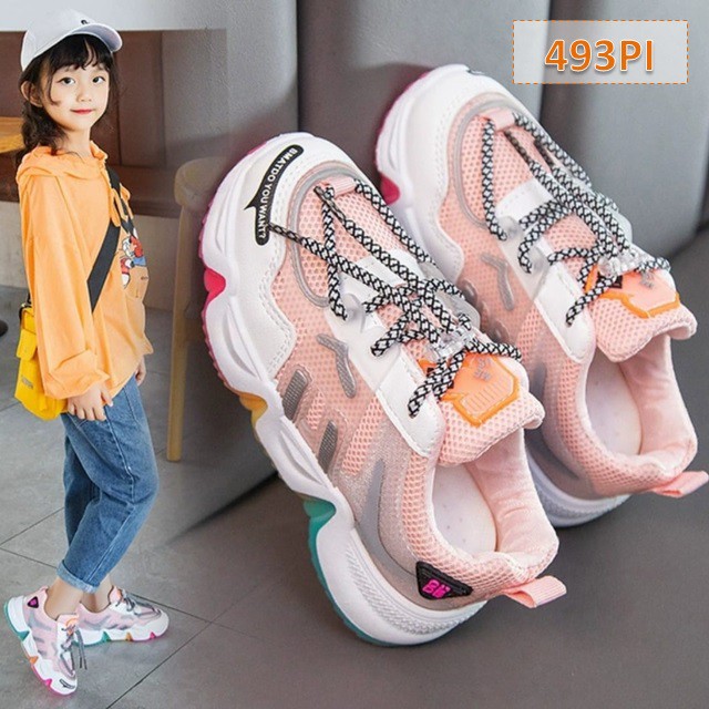 Sepatu Anak Sneakers Crosby Rainbow Fashion Korea Cewek Cowok (493)