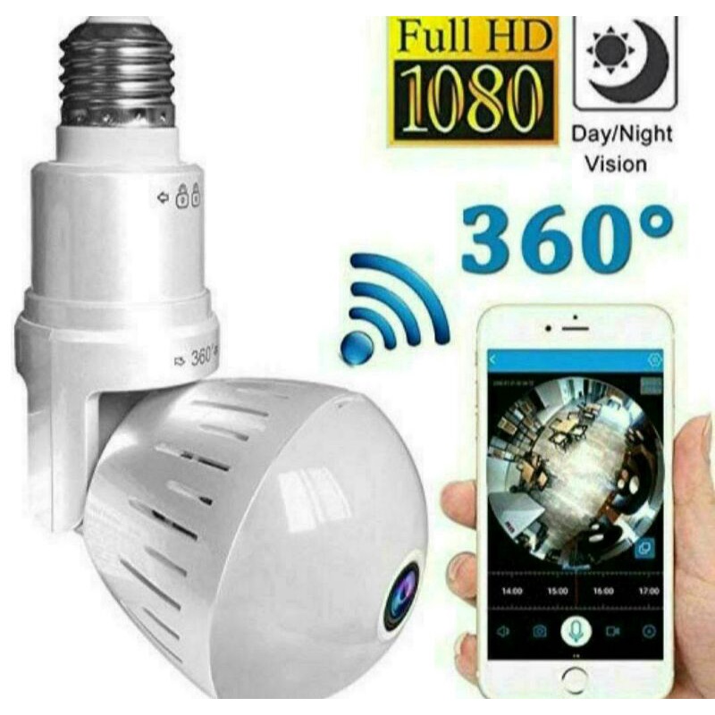 Jual Kamera Cctv Wifi Bohlam Panoramic Bulb Lampu V Pro Ip Camera Mega Pixel Shopee