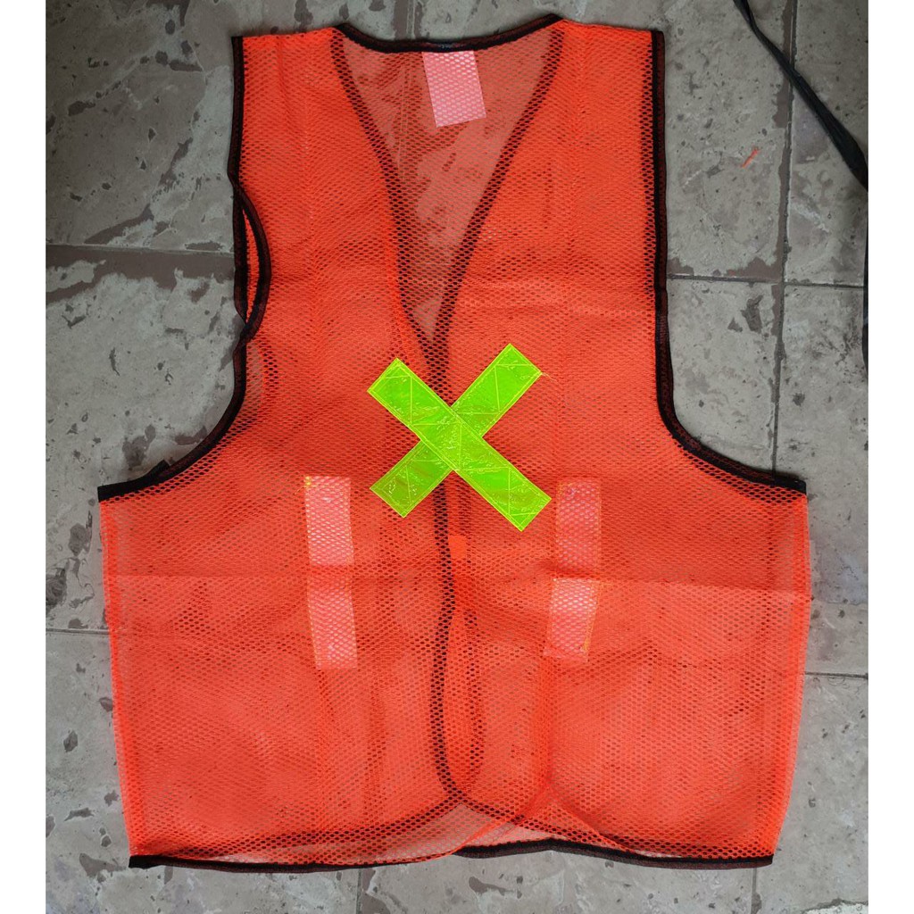 Rompi Pengaman KTP Jaring Orange IIX - Safety Vest Rompi Jaring Rompi Proyek Rompi Parkir Rompi Jala