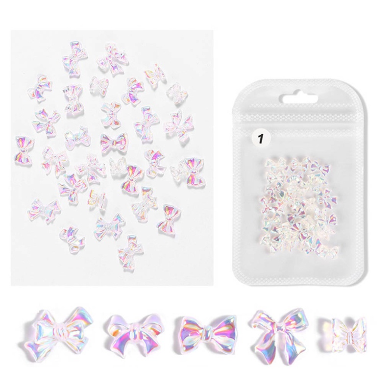 Siy 30pcs Pita Kupukupu 3d Bahan Resin Untuk Dekorasi Nail Art Charms