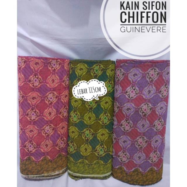kain sifon chiffon motif guinevere/chifon murah meteran