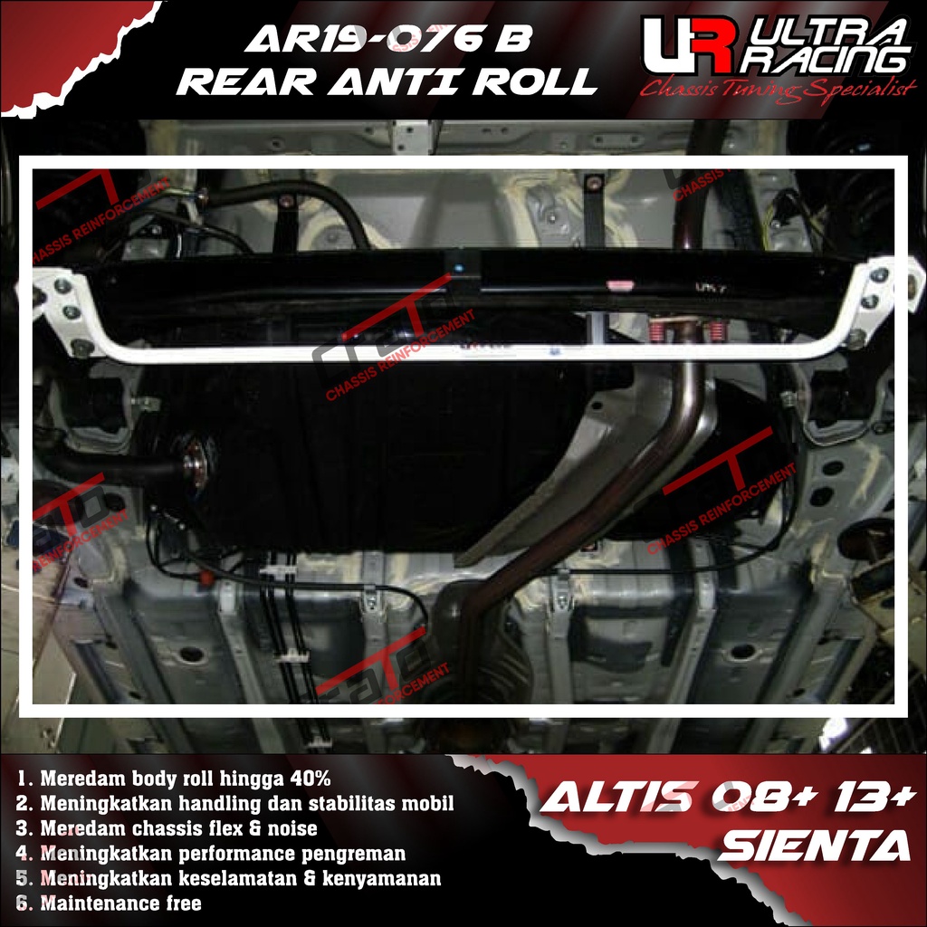 Aksesoris Stabiliser ULTRA RACING Safety Bar - Swaybar - Rear Anti Roll 19MM - Toyota Altis 08+ 13+ 